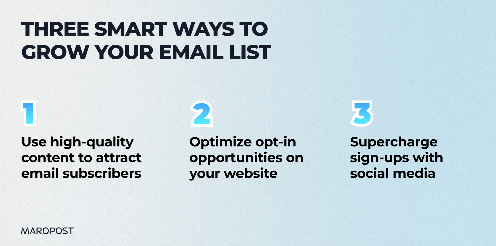 Three smart ways to grow your email list  